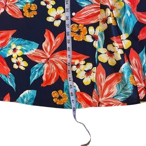 GUC Monteau floral dress, blue, orange, aqua, yellow, size Small - Picture 7 of 10
